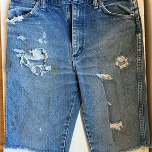 Wrangler Ripped Blue Jean Shorts
